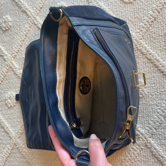 Tory Burch Medium Navy Satchel - Picture 10 of 15